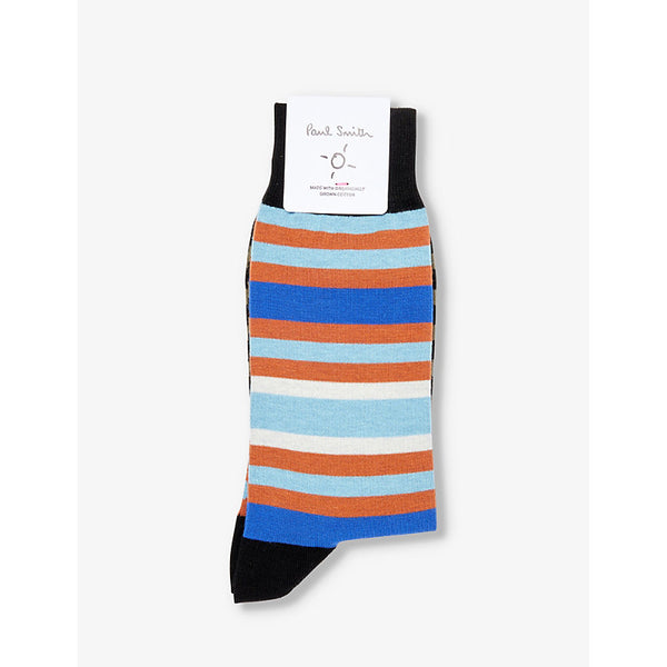  Paul Smith Stripe-pattern cotton-blend knitted socks