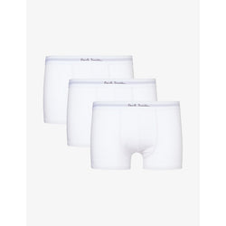  Paul Smith Branded-waistband pack of three stretch-organic-cotton trunks