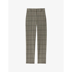  Reiss Tamy slim-fit mid-rise checked stretch-woven trousers