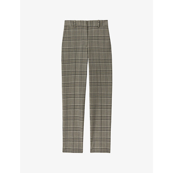  Reiss Tamy slim-fit mid-rise checked stretch-woven trousers