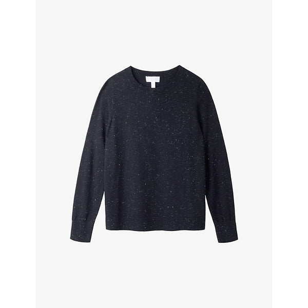 The White Company Round-neck long-sleeve recycled cotton-blend jumper