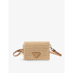  Prada Brand-plaque woven card holder