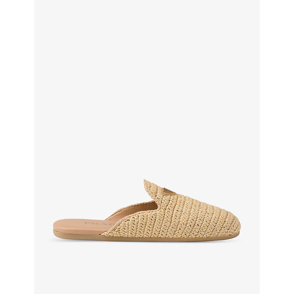 Prada Brand-plaque chunky-sole woven mules