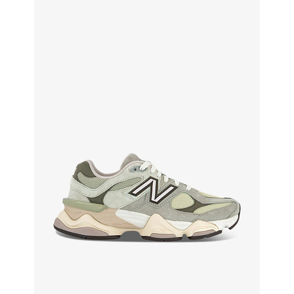 New Balance 9060 brand-patch leather and mesh low-top trainers