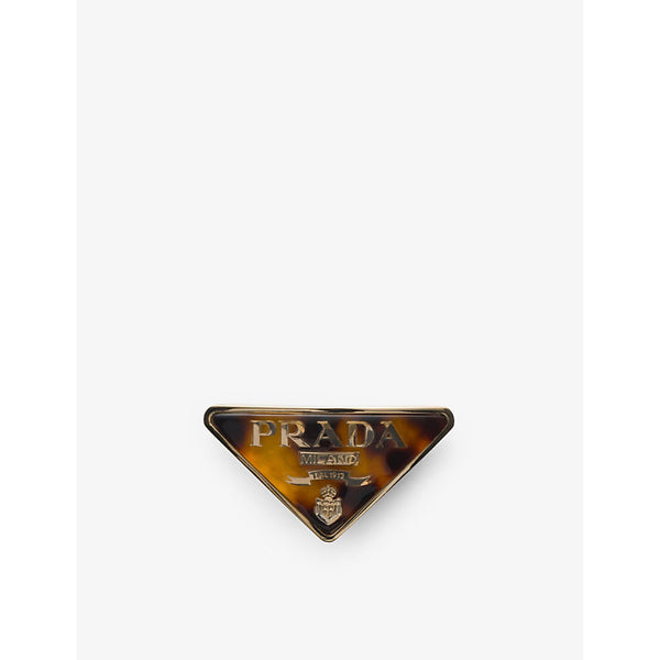 Prada Triangular brand-motif metal hairclip | LYBSTORE