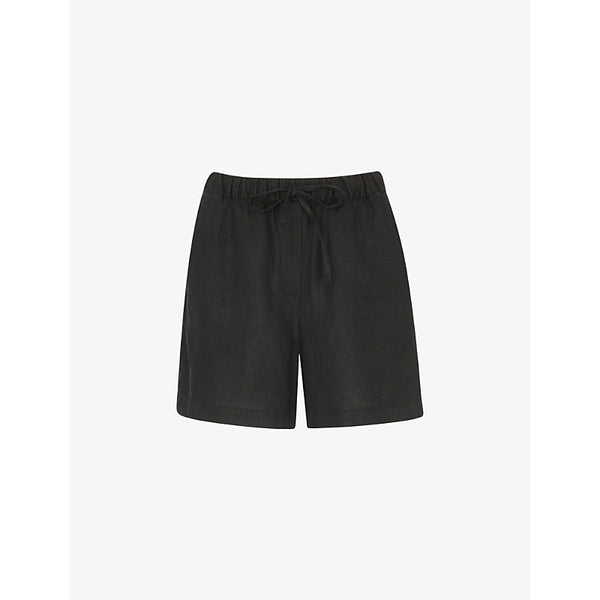 Whistles Elasticated-waist high-rise linen shorts