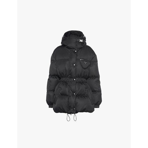 Prada Re-Nylon hooded recycled nylon-down jacket