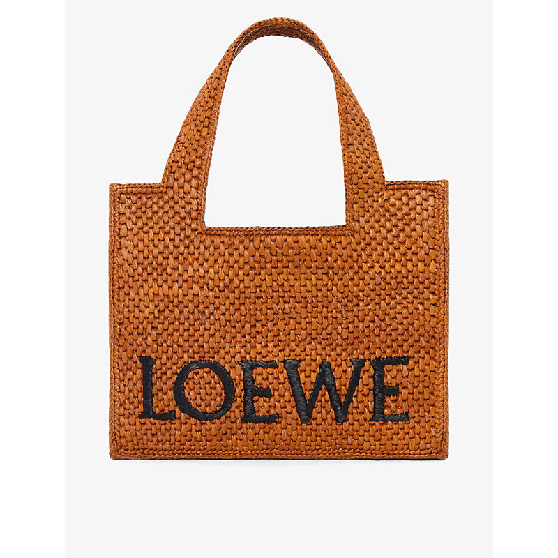 Womens Loewe x Paula's Ibiza small raffia logo tote bag