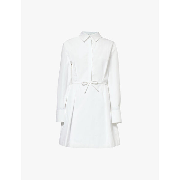 Valentino Garavani Bow-embellished spread-collar cotton midi dress