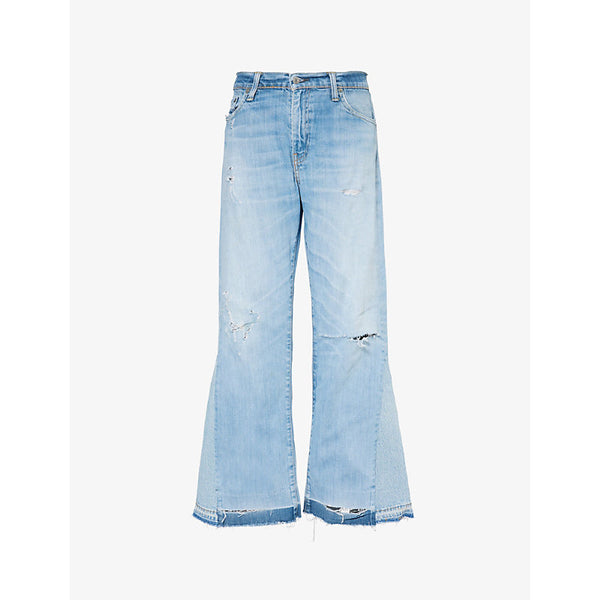  Jean Vintage Distressed flared mid-rise jeans