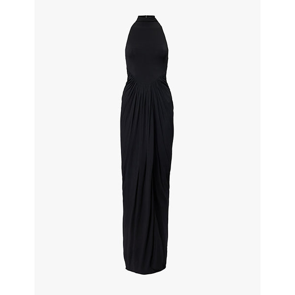 Alaia Halterneck slim-fit stretch-woven maxi dress | ALAIA