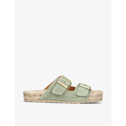 Manebi Hamptons Nordic double-buckle flat suede sandals