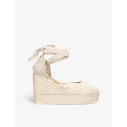  Manebi Yucatan ankle-tie raffia espadrille wedges