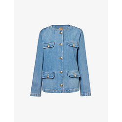  Anine Bing Janet flap-pocket organic-denim jacket