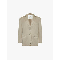  Anine Bing Quinn notch-lapel single-breasted wool blazer