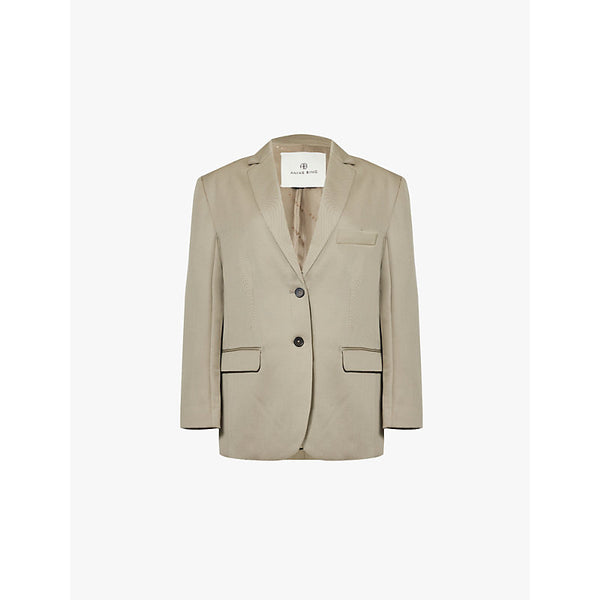  Anine Bing Quinn notch-lapel single-breasted wool blazer