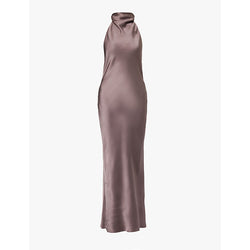 Anine Bing Eliana halterneck silk maxi dress | ANINE BING