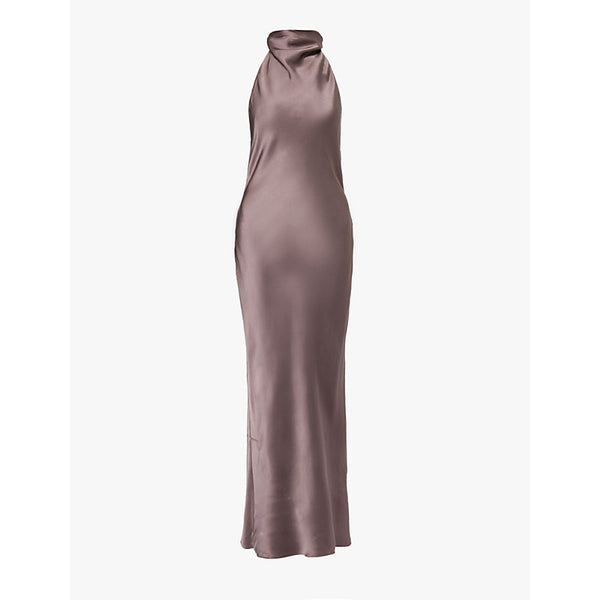 Anine Bing Eliana halterneck silk maxi dress