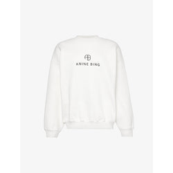  Anine Bing Jaci monogram-print cotton-blend sweatshirt