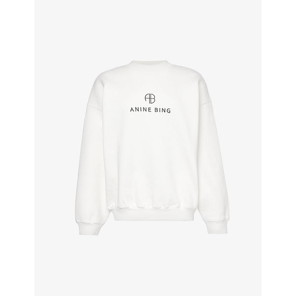  Anine Bing Jaci monogram-print cotton-blend sweatshirt