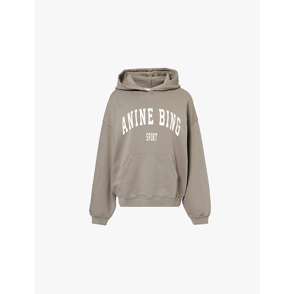 Anine Bing Harvey logo-print relaxed-fit cotton-jersey hoody