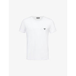  Emporio Armani Essential logo-embroidered cotton-jersey T-shirt