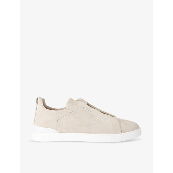 Ermenegildo Zegna Triple Stitch panelled suede low-top trainers