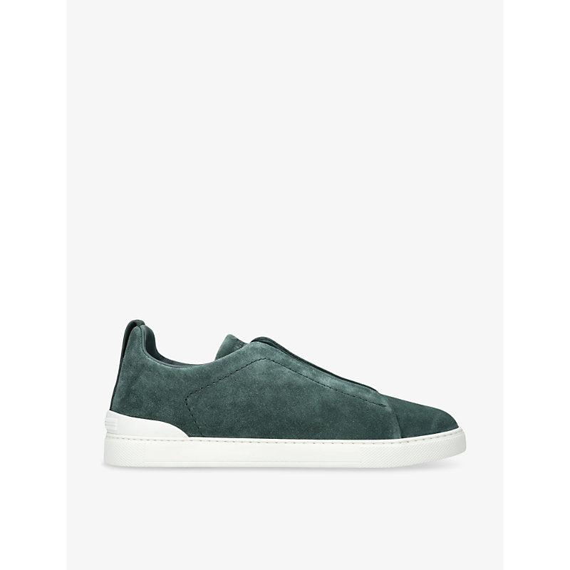 Ermenegildo Zegna Triple Stitch suede-leather low-top trainers