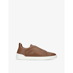 Ermenegildo Zegna X3 Triple Stitch pull-tab printed-leather low-top trainers