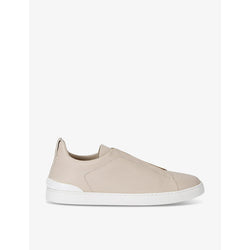  Ermenegildo Zegna X3 Stitch Cashmere leather low-top trainers