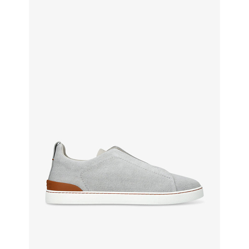 Ermenegildo Zegna Triple-stitch denim low-top trainers