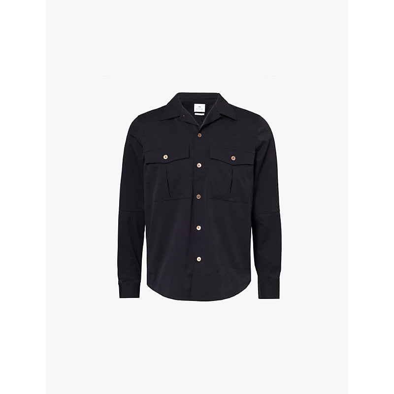  Ps By Paul Smith Utility camp-collar regular-fit stretch-woven shirt