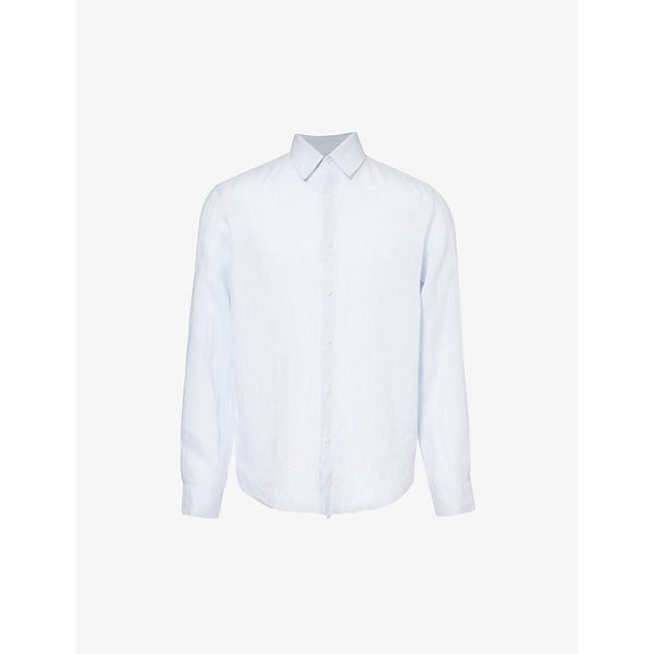  Sunspel Curved-hem regular-fit linen shirt