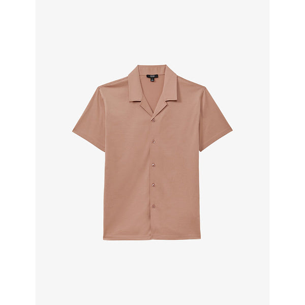 Reiss Caspa Cuban-collar slim-fit short-sleeve cotton shirt