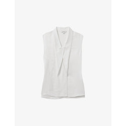  Reiss Wren peak-lapel sleeveless woven top