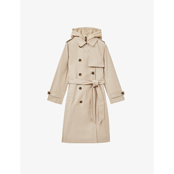 Reiss Azura double-breasted woven trench coat