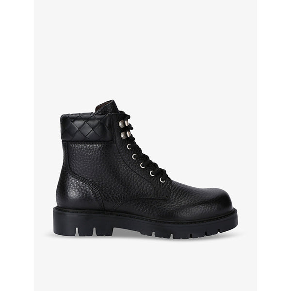 Bottega Veneta Haddock Intrecciato-collar calf-leather ankle boots