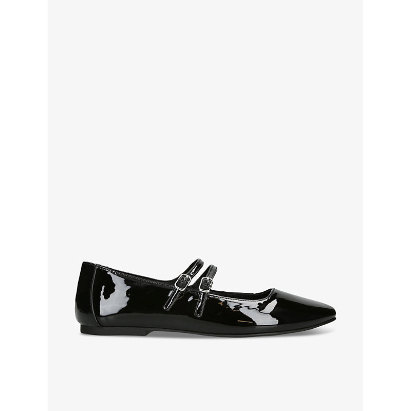 Steve Madden Alisah double-buckle patent faux-leather ballet flats | Steve Madden