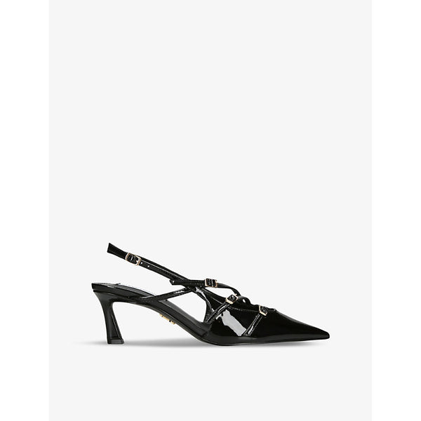  Steve Madden Liana multi-strap patent-leather slingbacks