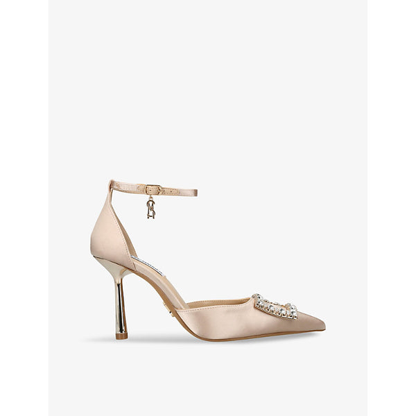  Steve Madden Accession crystal-buckle heeled satin sandals