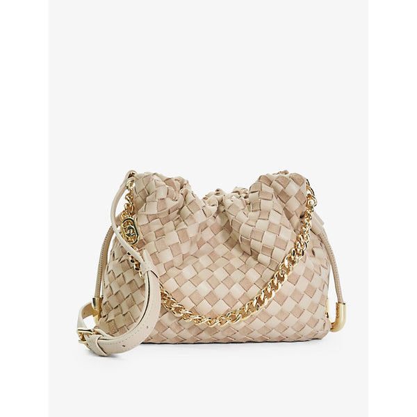  Dune Primrose Small woven-leather shoulder bag