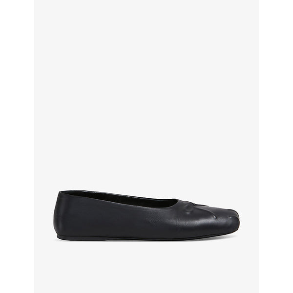 Marni Dancer square-toe leather ballerina flats | Marni