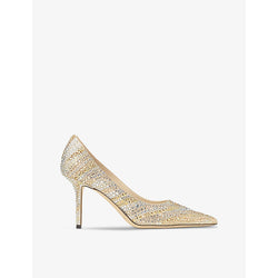 Jimmy Choo Love 85 crystal-embellished satin courts