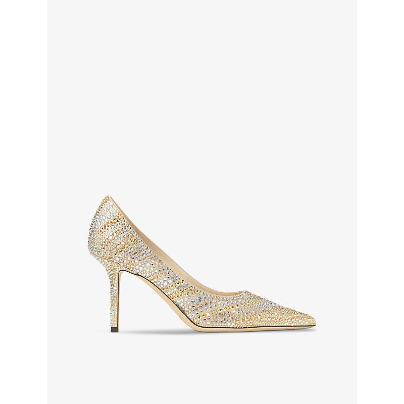 Jimmy Choo Love 85 crystal-embellished satin courts