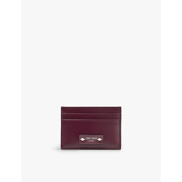 Jimmy Choo Umika logo-plaque leather card holder