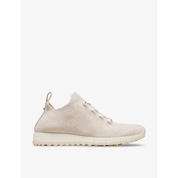 Jimmy Choo Veles faux pearl-embellished low-top knitted trainers&nbsp; | Jimmy Choo