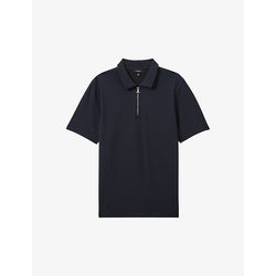  Reiss Albany half-zip short-sleeve stretch-woven polo