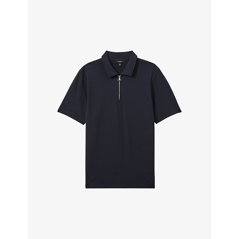  Reiss Albany half-zip short-sleeve stretch-woven polo