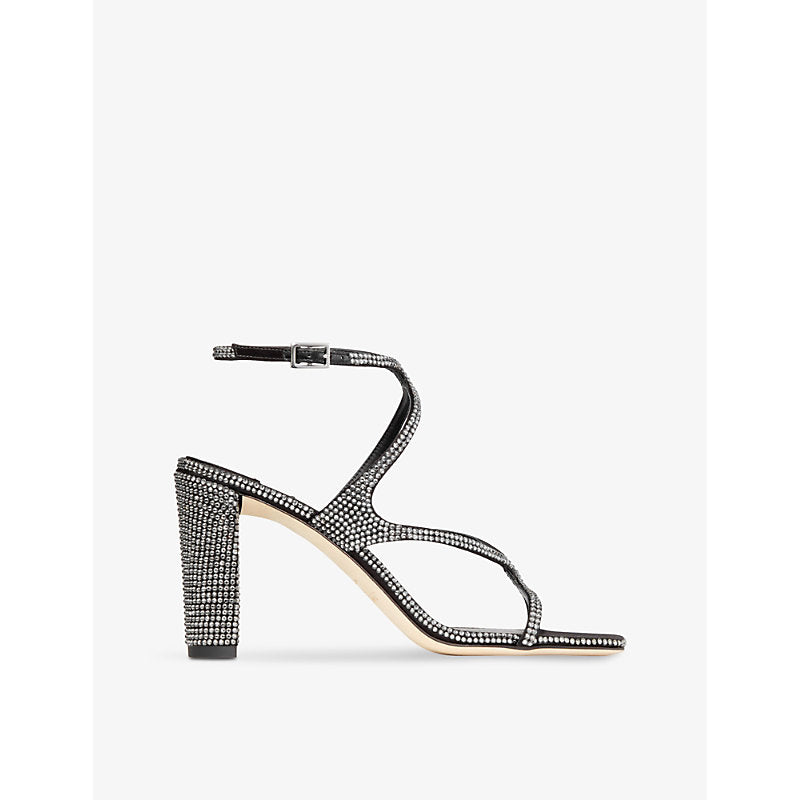 Jimmy Choo Azie 85 crystal-embellished satin heeled sandals