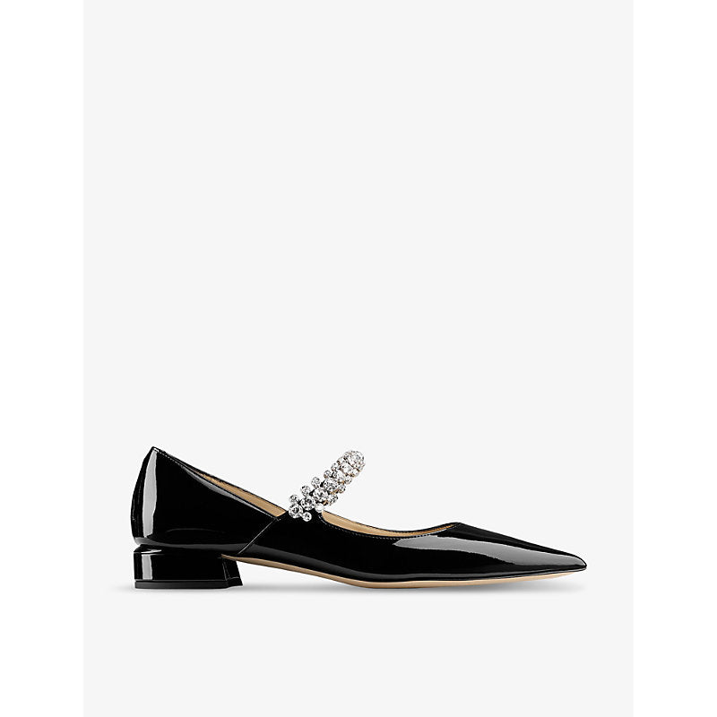  Jimmy Choo Bing 25 crystal-embellished patent-leather flats